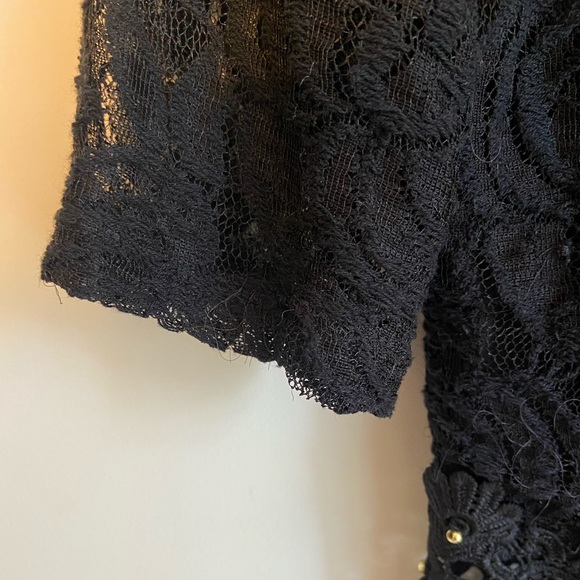 XHILARATION BLACK LACE SHORT SLEEVE MINI DRESS, SIZE MEDIUM - Picture 3 of 9